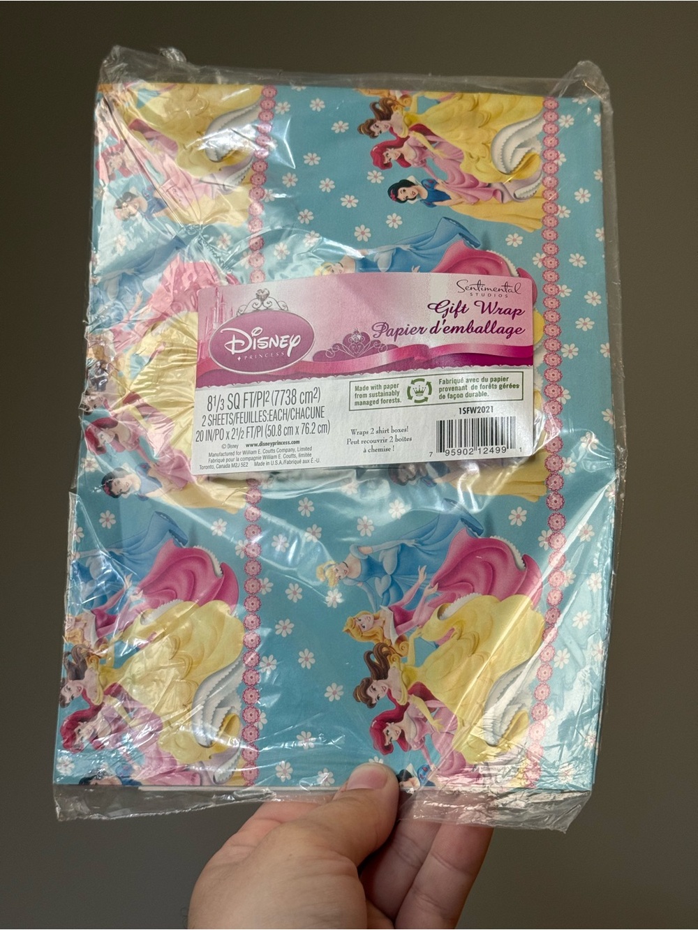 Vintage c1990s Disney Princesses Gift Wrap New Oldstock NOS